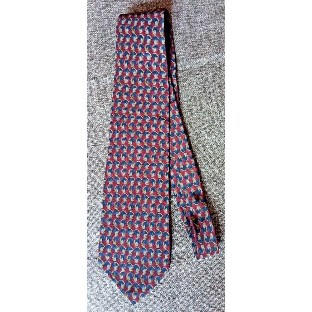 Tie 70s 80s 90s Y2K Cocktail Collection Silk Red Blue Gray 3.75 Wide 59 Long